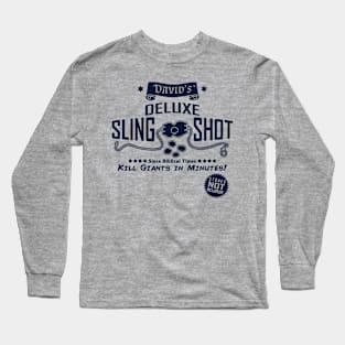 David's Slingshot Funny Bible Inspired David And Goliath Retro Vintage Poster Long Sleeve T-Shirt